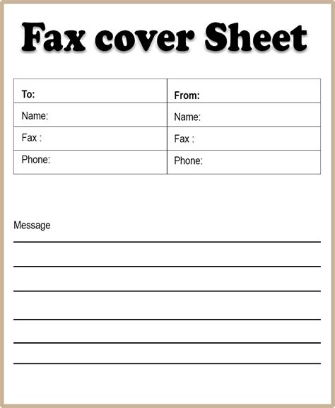 Fax Cover Page Printable